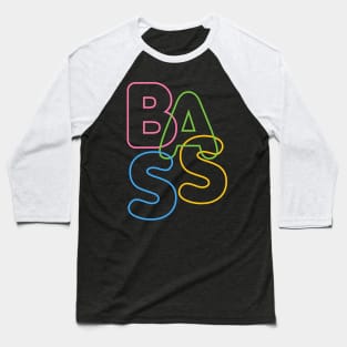 Modern LGBTQ Color BASS Typography for bassists Baseball T-Shirt